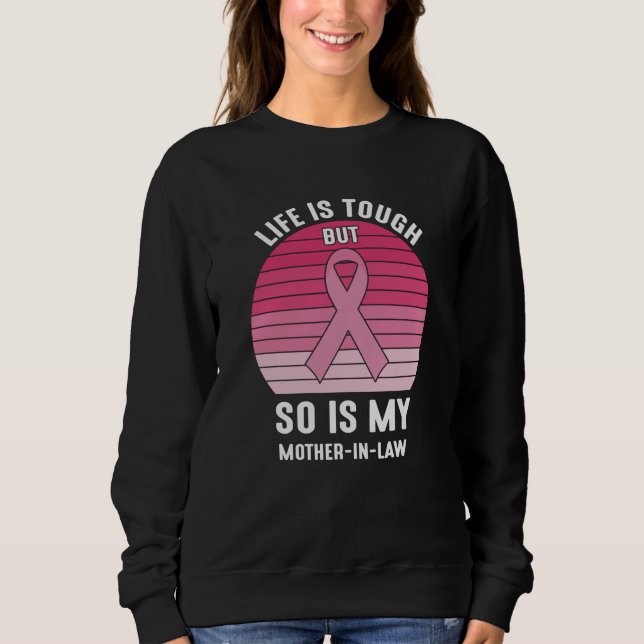 Sweatshirt Fière famille Cancer du sein guerrière Mère-en-Bel (Devant)
