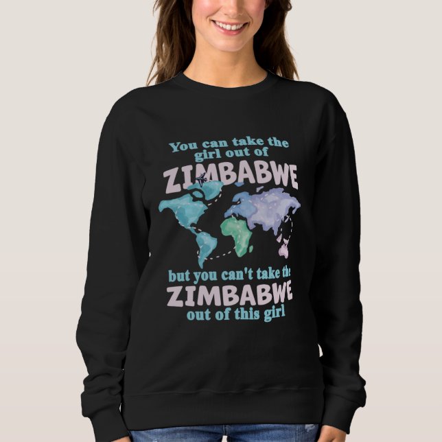 Sweatshirt Fière Fille Du Zimbabwe  Réinstallation Depuis Le  (Devant)