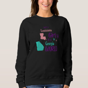 Sweatshirt Fière fille Juste une fille de Louisiane dans un m
