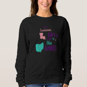 Sweatshirt Fière fille Juste une fille de Louisiane dans un m