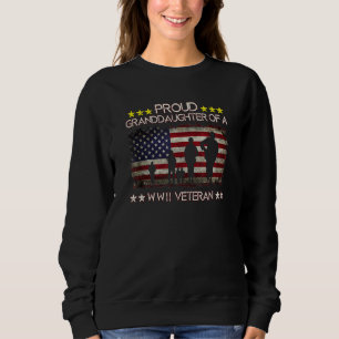 Sweatshirt Fière Petite-Fille D'Un Vétéran De La Deuxième Gue