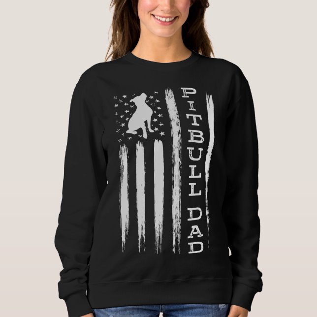 Sweatshirt Fière Pitbull Papa Amérique Bully Chien Pittie (Devant)