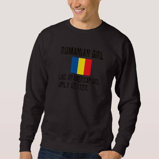 Sweatshirt Fière Roumaine Roumanie Drapeau Roumain Racines (Devant)
