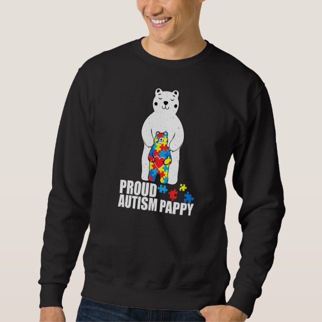 Sweatshirt Fière Sensibilisation sur l'autisme Ours Pappy Puz (Devant)