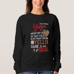 Sweatshirt Fière Yaya de baseball Famille de baseball Assorti