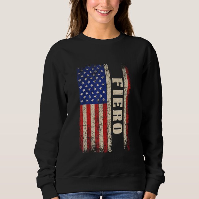Sweatshirt Fiero Nom Chemise Fiero Nom drapeau américain (Devant)