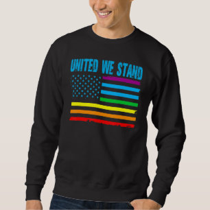 Sweatshirt Fiers d'être ensemble LGBT Rainbow Pride drapeau a