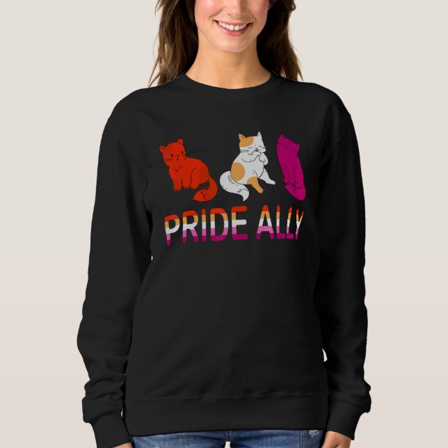 Sweatshirt Fierté Ally Trois Lesbiennes Drapeau Pride chats L (Devant)