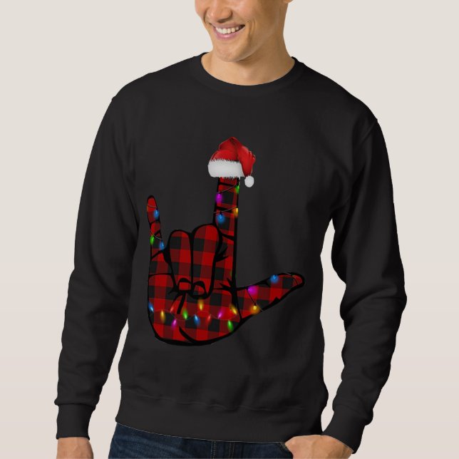 Sweatshirt Fierté ASL Joyeux Noël Langue des signes Langue Ro (Devant)