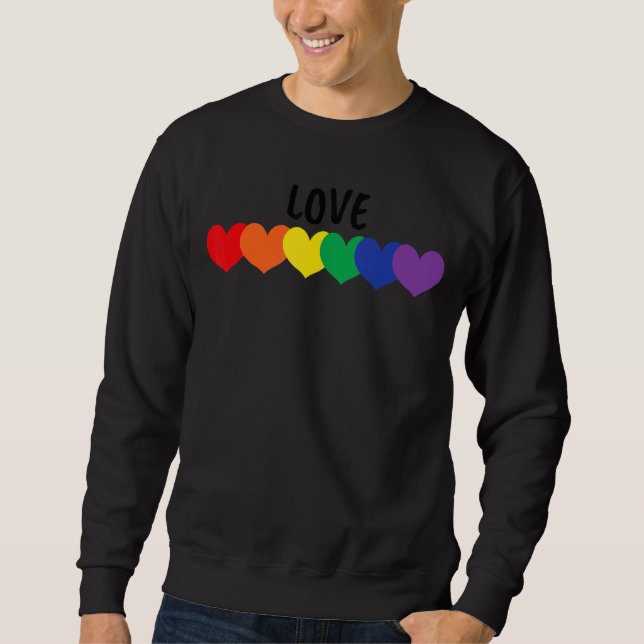 Sweatshirt Fierté Coeurs Arc-en-ciel Aimer Lgbtq+ Parade (Devant)