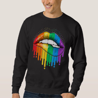 Sweatshirt Fierté LGBT Lèvres Arc-en-ciel Gay Lesbienne Bisex