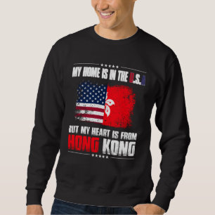 Sweatshirt Fierté Ma Maison Est Aux Etats-Unis Mais Mon Coeur