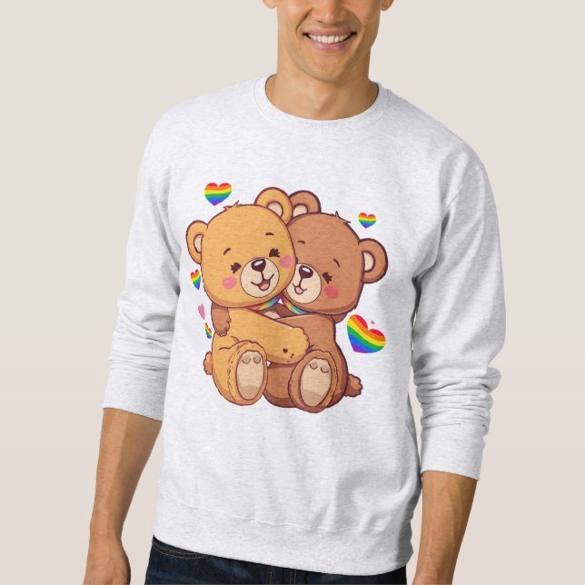 Sweatshirt Fierté Ours Se câliner - L'amour est l'amour (Devant)