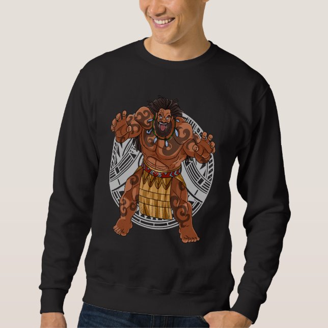 Sweatshirt Fierté samoane Guerrier polynésien Tatau Drapeau s (Devant)