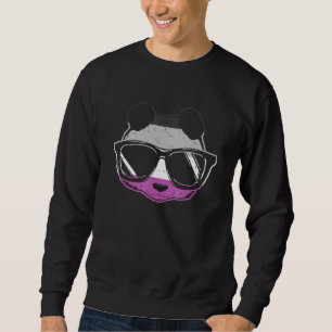 Sweatshirt Fierté sexuelle Panda Drapeau Asexuel Lunettes de 
