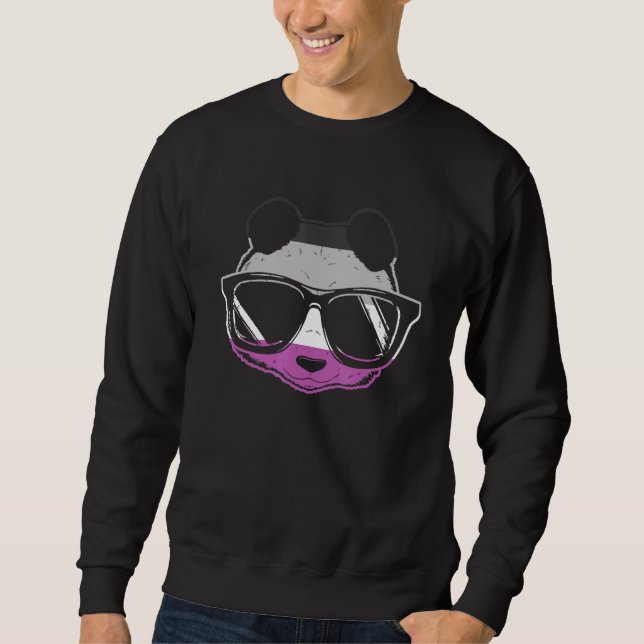 Sweatshirt Fierté sexuelle Panda Drapeau Asexuel Lunettes de  (Devant)