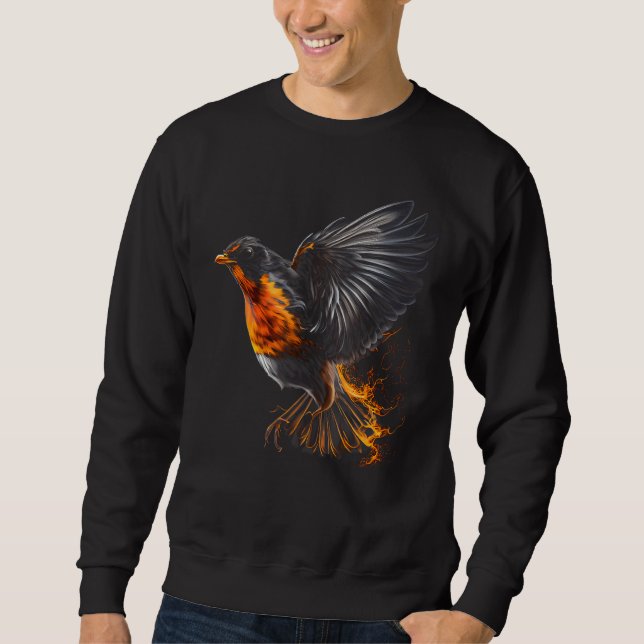 Sweatshirt Fiery American Robin Graphic Tees for Men Women Bo (Devant)