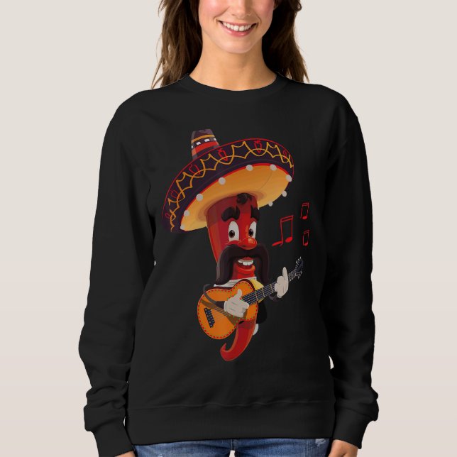Sweatshirt Fiesta 5 De Mayo Viva Mexico Pepper Guitare (Devant)