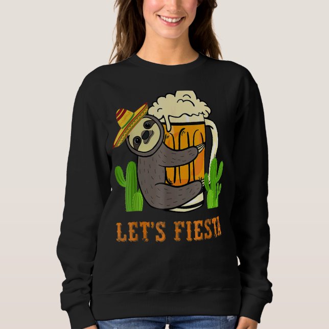 Sweatshirt Fiesta Sloth Bière Boire Cinco De Mayo Mex (Devant)