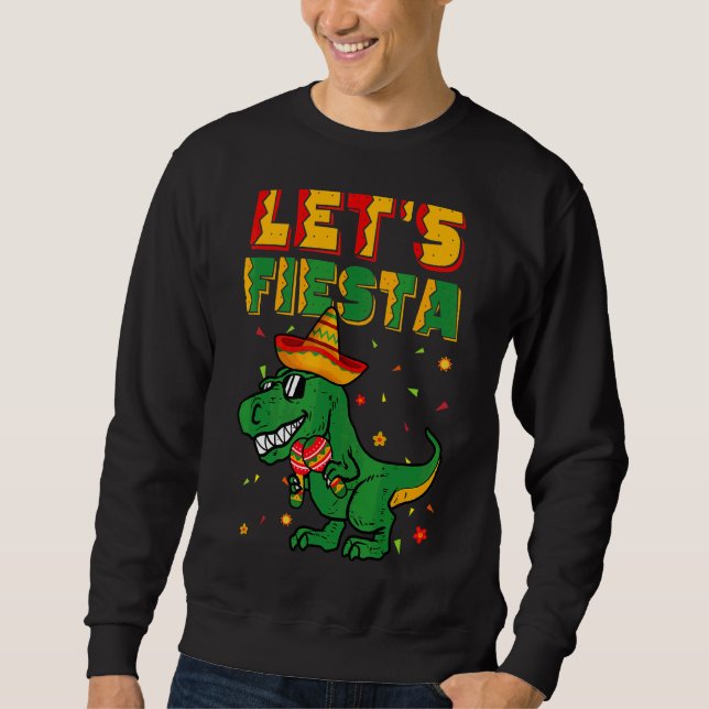 Sweatshirt Fiesta Trex Dino Cinco De Mayo Garçon Toddl (Devant)