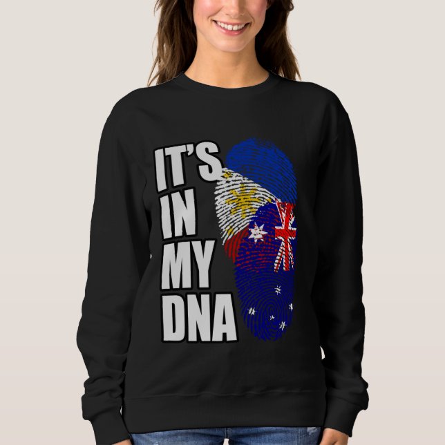 Sweatshirt Filipino And Australian Mix DNA Flag Heritage (Devant)