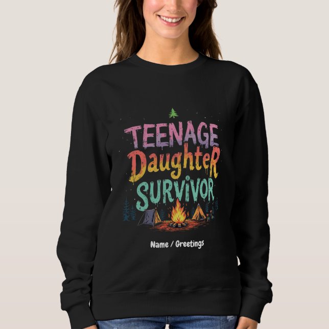 Sweatshirt Fille adolescente Survivante Funny Parenting Citat (Devant)