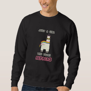 Sweatshirt Fille aime Alpacas Llama Rainbow Carl