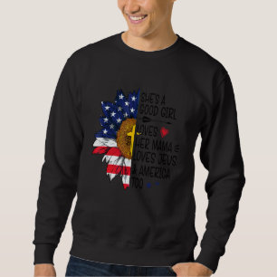 Sweatshirt Fille aime sa mère aime Jésus Amérique trop amour