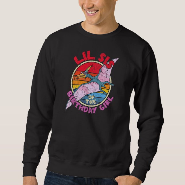 Sweatshirt Fille Anniversaire I Lil Sis I Pterodactylus I Fam (Devant)
