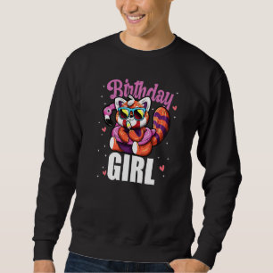 Sweatshirt Fille Anniversaire Panda Rouge crème glacée Lunett