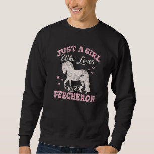 Sweatshirt Fille au cheval Percheron aime son cheval de trait
