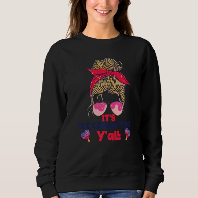 Sweatshirt Fille aux lunettes de soleil glace Popsicle C'est  (Devant)