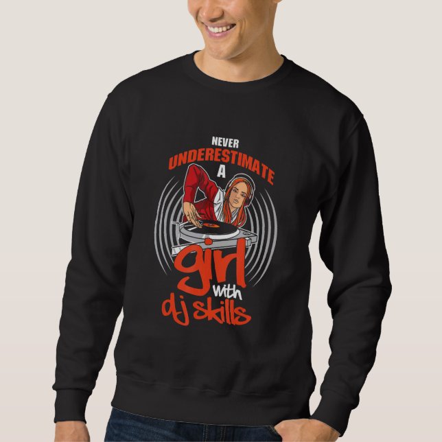 Sweatshirt Fille Avec Compétences Dj Tourne-disque Deejay Cas (Devant)