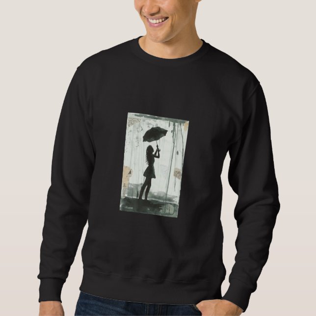 Sweatshirt Fille avec le dessin d'encre parapluie (Devant)