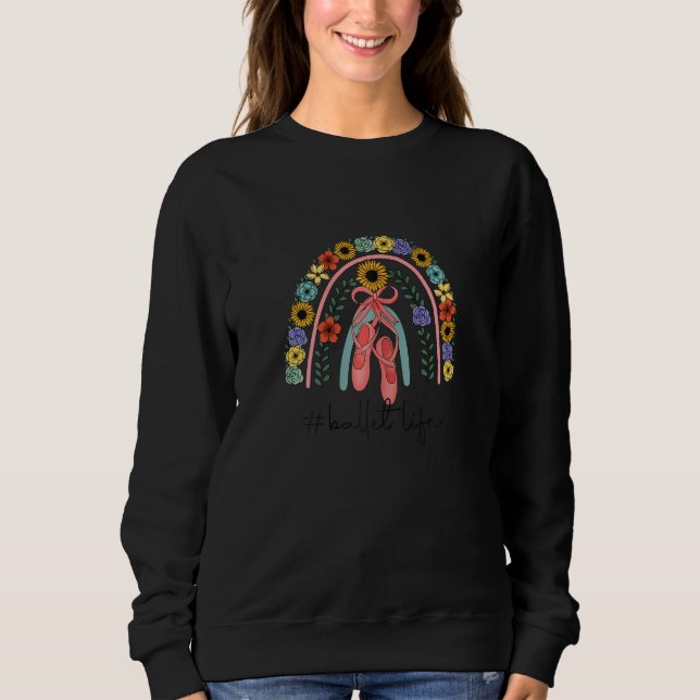 Sweatshirt Fille ballerine barre de ballet danseuse de ballet (Devant)