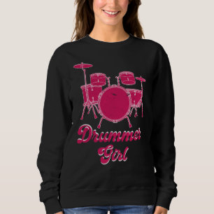 Sweatshirt Fille batteur   Drums Drummer Cadeau