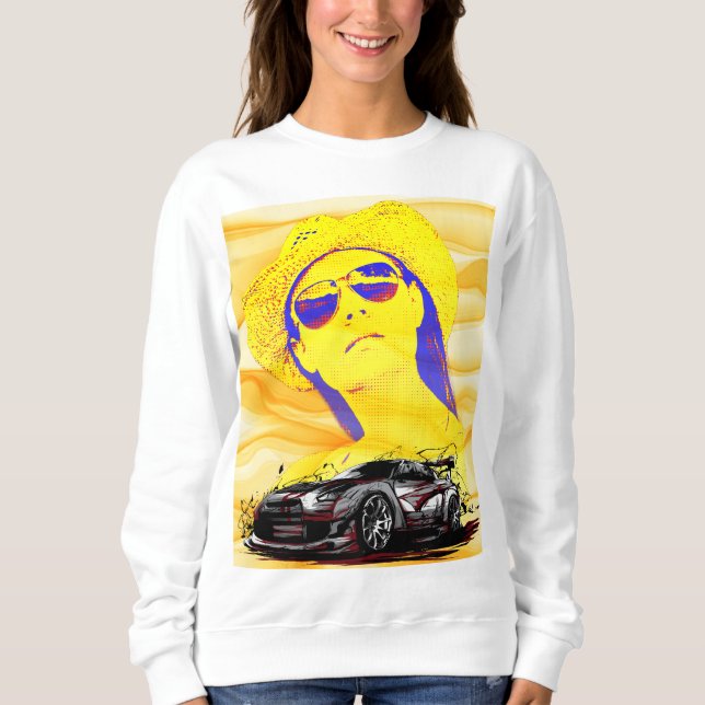 Sweatshirt Fille classe avec lunettes de soleil Plus Taille T (Devant)