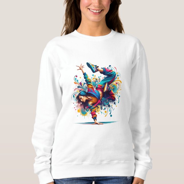 Sweatshirt Fille de breakdance colorée Art (Devant)