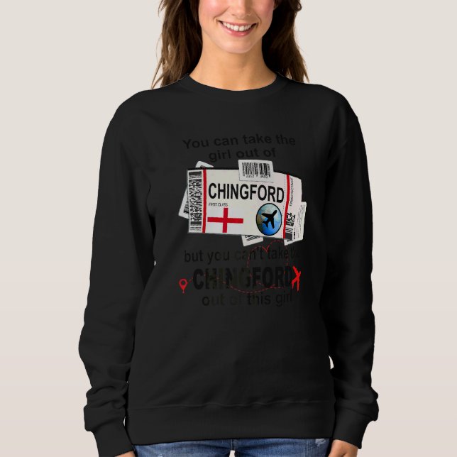 Sweatshirt Fille de Chingford  Carte d'embarquement de Chingf (Devant)