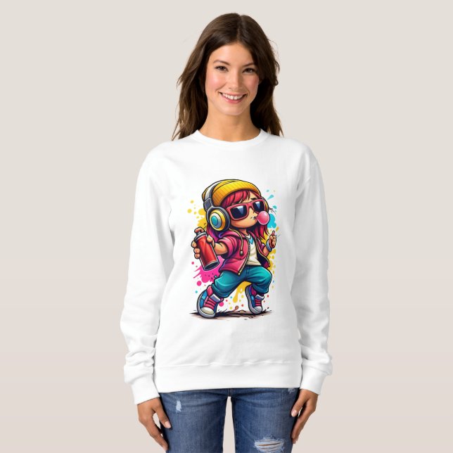 Sweatshirt Fille de la rue Bubble Beat (Devant entier)