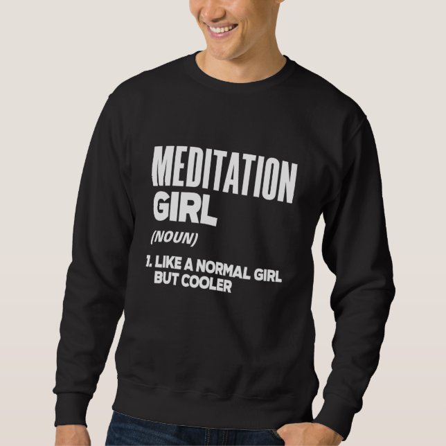 Sweatshirt Fille de méditation Nom Méditer Méditation Relaxat (Devant)