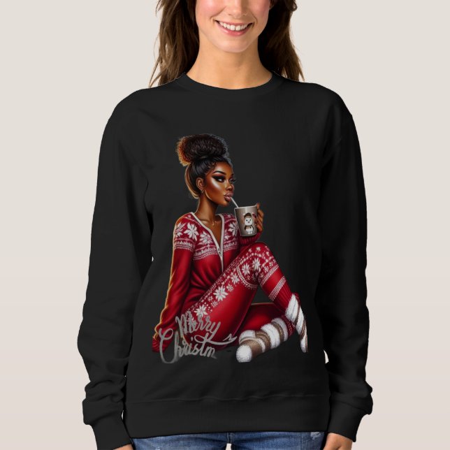 Sweatshirt Fille de Noël Cozy – MaMuse Tee à manches longues (Devant)