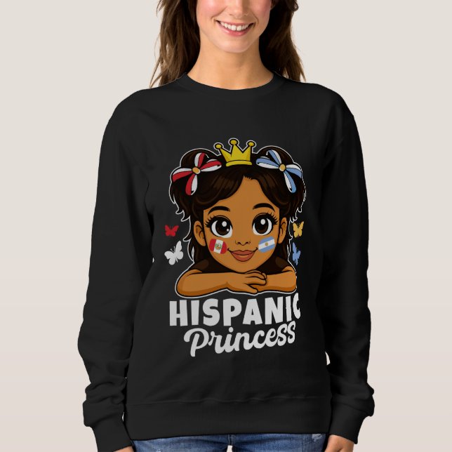 Sweatshirt Fille de princesse hispanique Drapeau du Pérou et  (Devant)