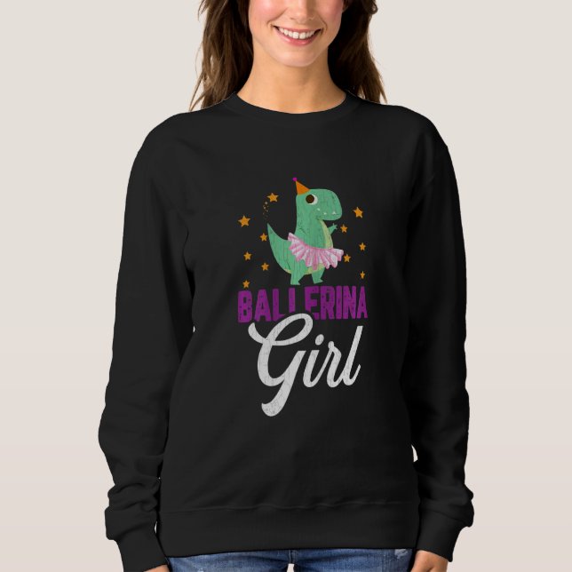 Sweatshirt Fille dinosaure ballerine Graphique danseuse de ba (Devant)