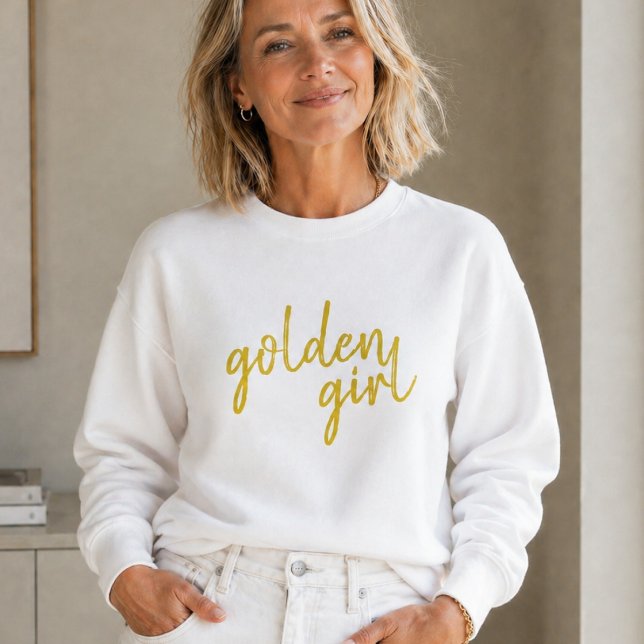 Sweatshirt Fille d'Or | Écriture Dorée Moderne (Créateur téléchargé)