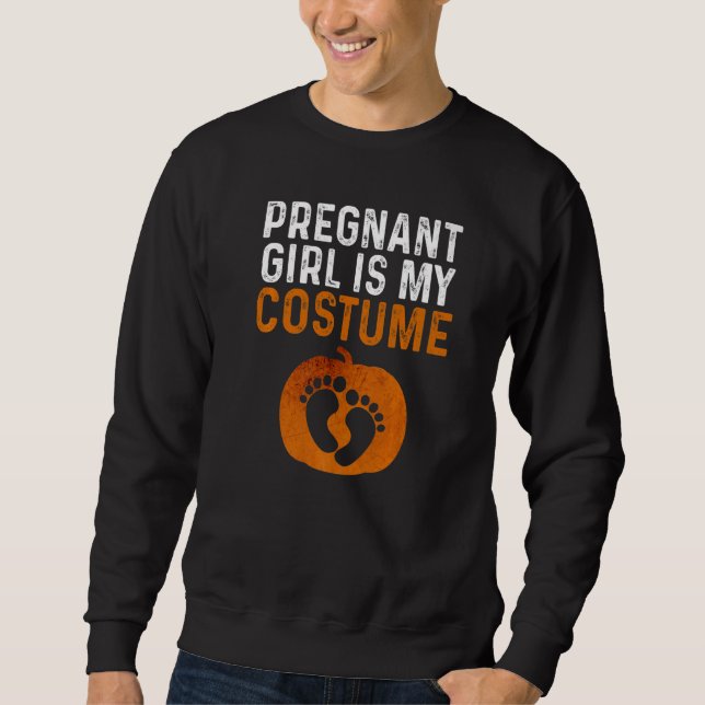 Sweatshirt Fille Enceinte est mon costume Halloween Grossesse (Devant)