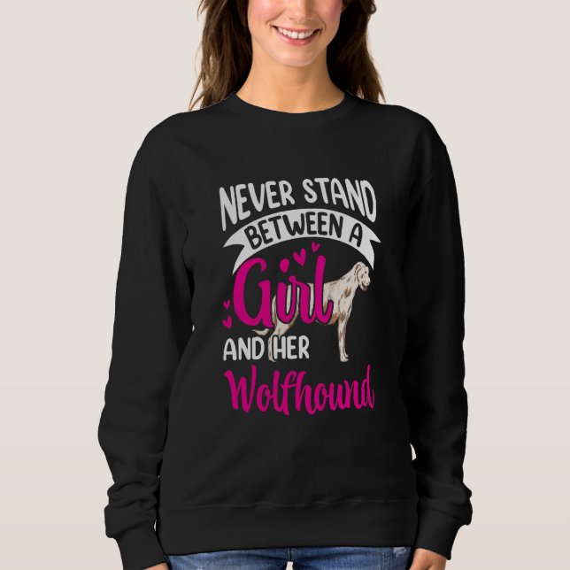 Sweatshirt Fille et son Wolfhound Lévrier irlandais Irish Wol (Devant)