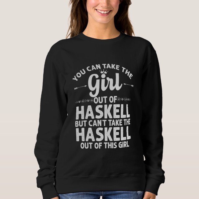 Sweatshirt Fille Haskell Tx Texas Funny Home Roots Usa (Devant)