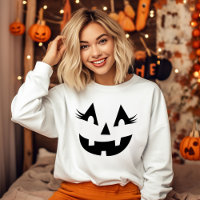 Fille Jack-o'-lantern Citrouille Face Halloween