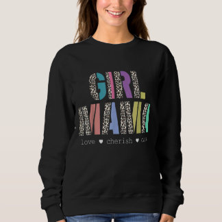 Sweatshirt Fille Mama Couleurs Léopard Texte Pastel Fête des 